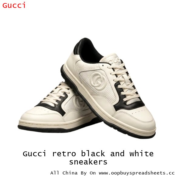 Gucci retro black and white sneakers