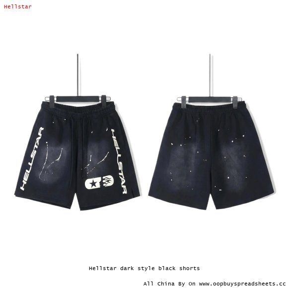 Hellstar dark style black shorts