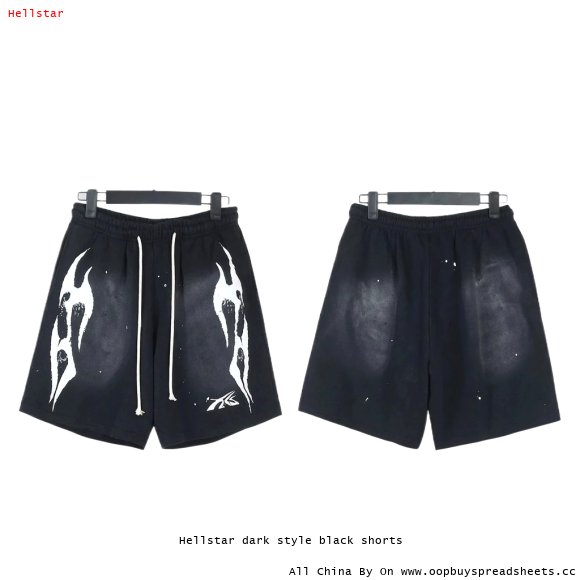 Hellstar dark style black shorts