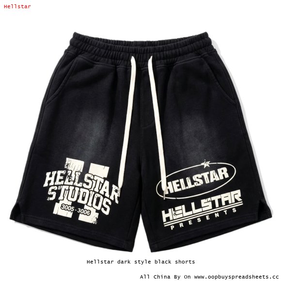 Hellstar dark style black shorts