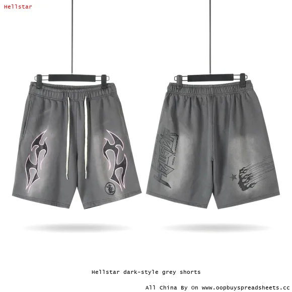 Hellstar dark-style grey shorts
