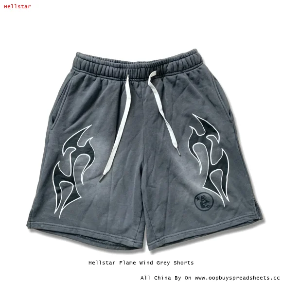 Hellstar Flame Wind Grey Shorts