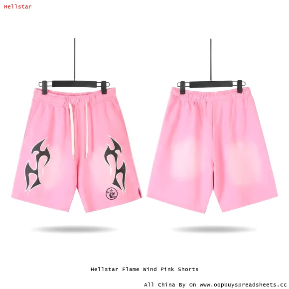 Hellstar Flame Wind Pink Shorts