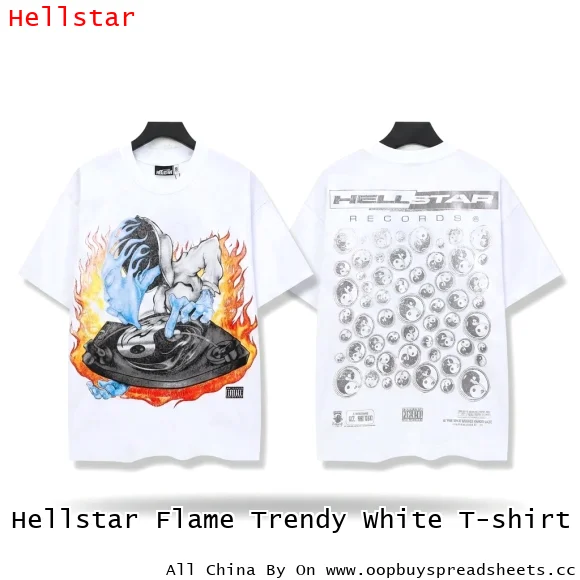 Hellstar Flame Trendy White T-shirt