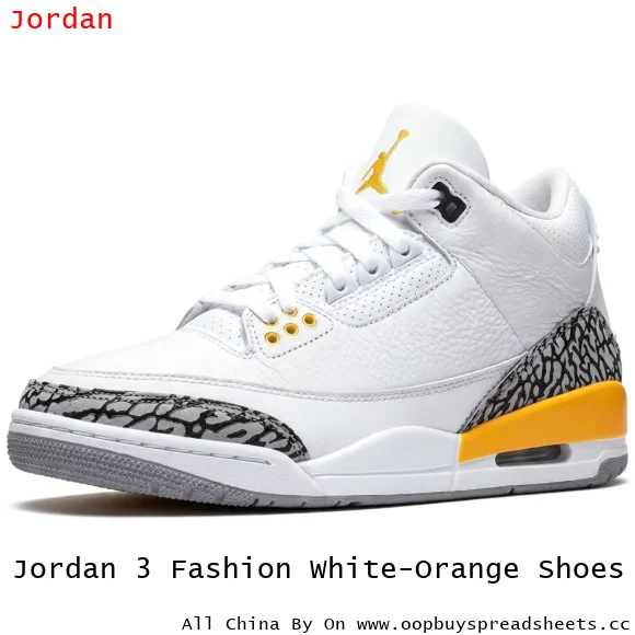 Jordan 3 Fashion White-Orange Shoes