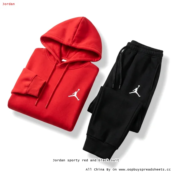 Jordan sporty red and black suit