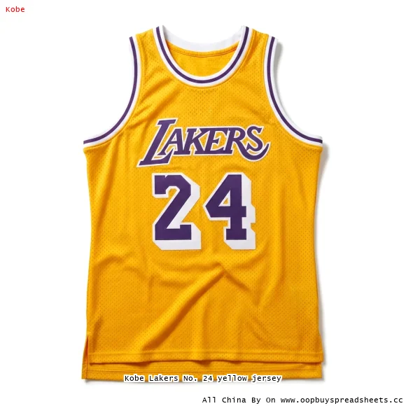Kobe Lakers No. 24 yellow jersey