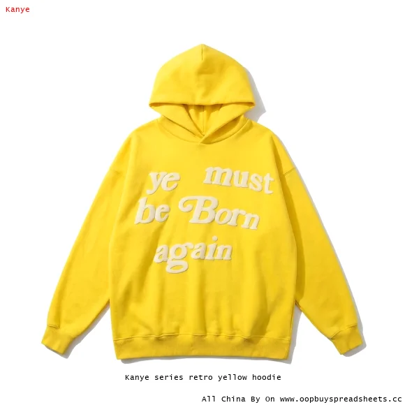 Kanye series retro yellow hoodie