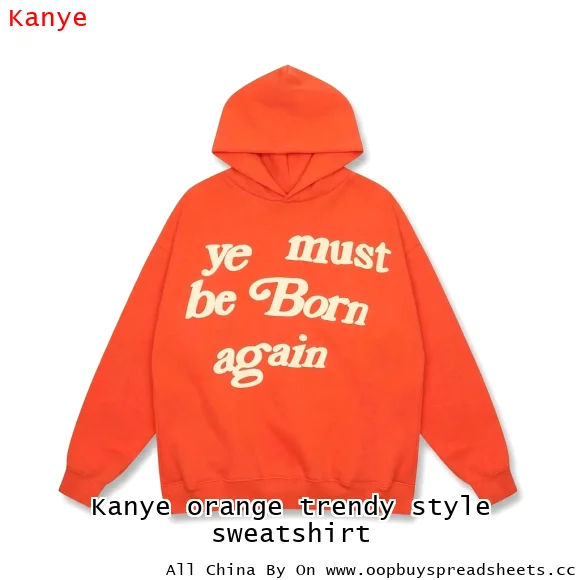Kanye orange trendy style sweatshirt