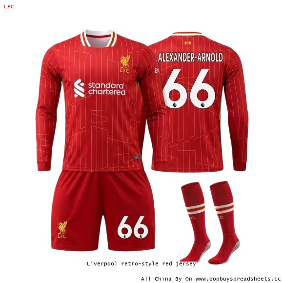 Liverpool retro-style red jersey