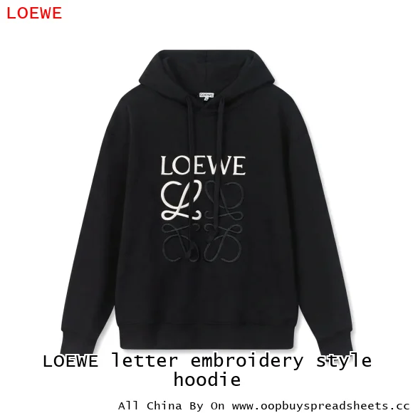 LOEWE letter embroidery style hoodie