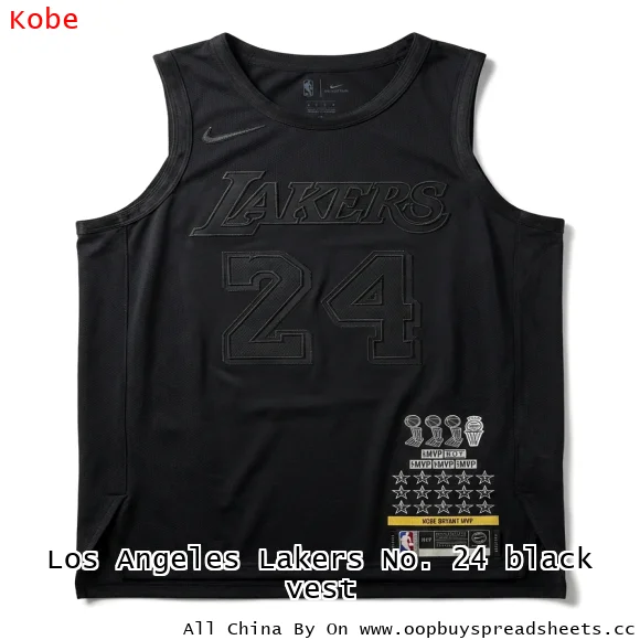 Los Angeles Lakers No. 24 black vest