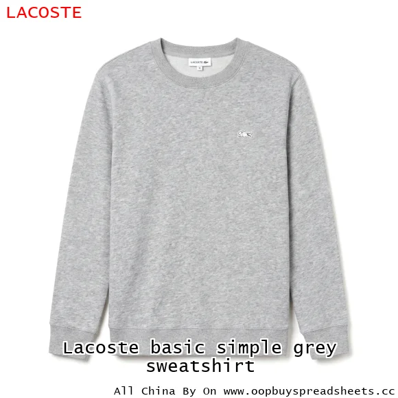 Lacoste basic simple grey sweatshirt