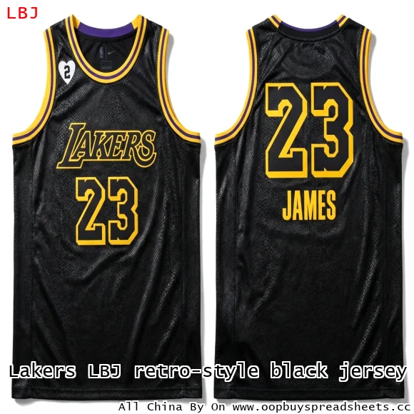 Lakers LBJ retro-style black jersey