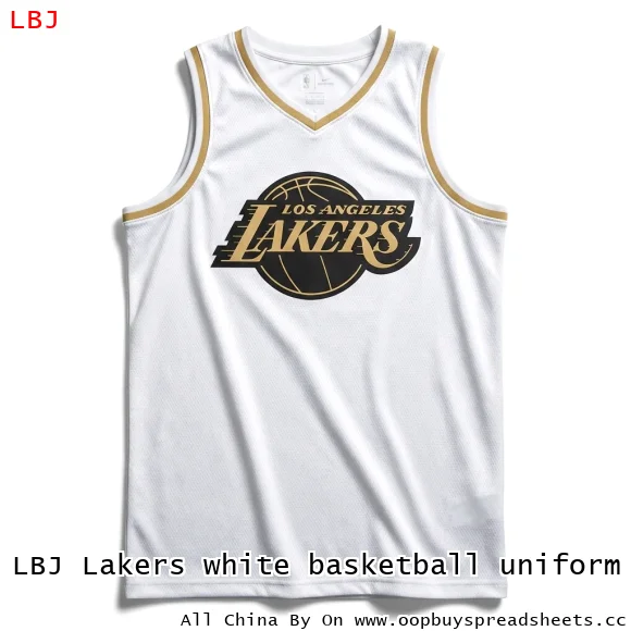 LBJ Lakers white basketball uniform