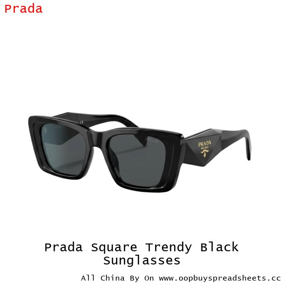 Prada Square Trendy Black Sunglasses