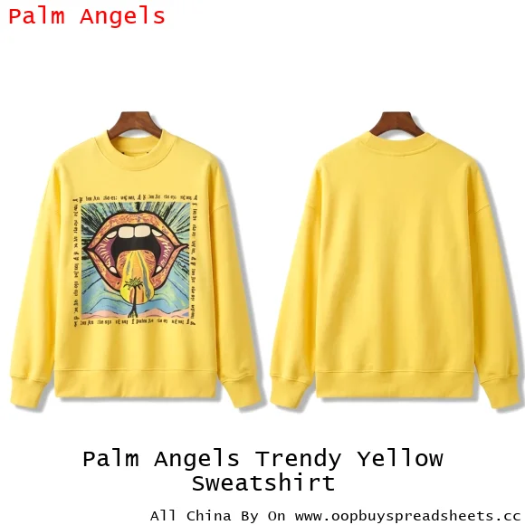 Palm Angels Trendy Yellow Sweatshirt