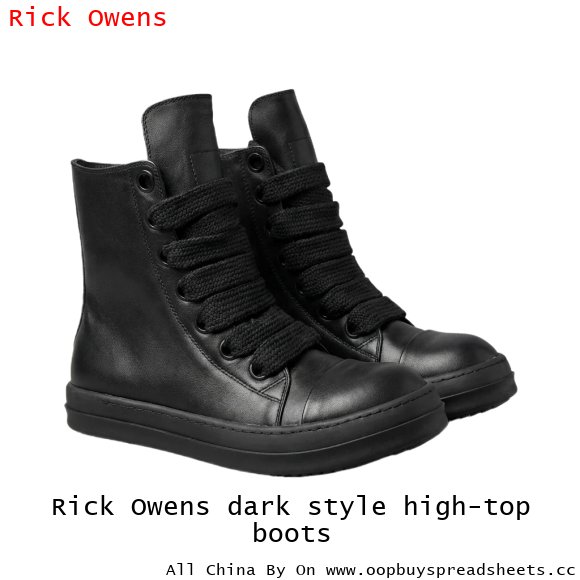 Rick Owens dark style high-top boots