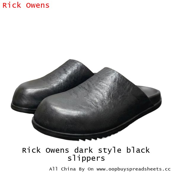 Rick Owens dark style black slippers