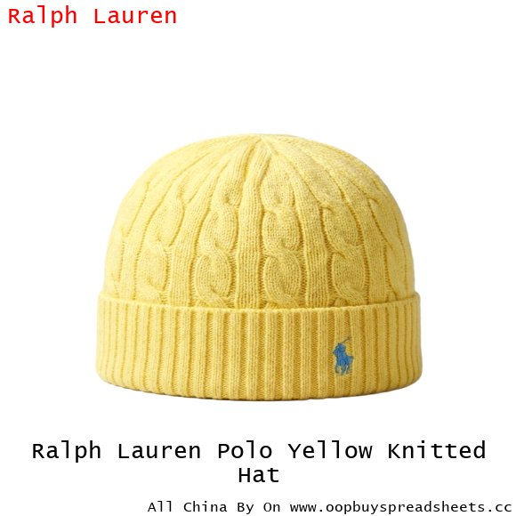 Ralph Lauren Polo Yellow Knitted Hat