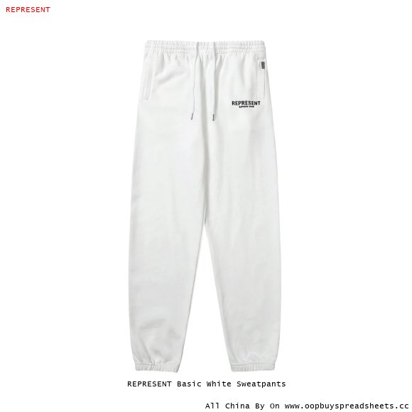 REPRESENT Basic White Sweatpants