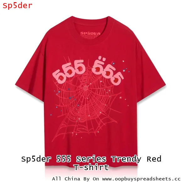 Sp5der 555 Series Trendy Red T-shirt