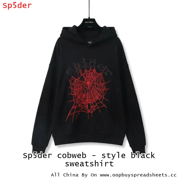 Sp5der cobweb - style black sweatshirt