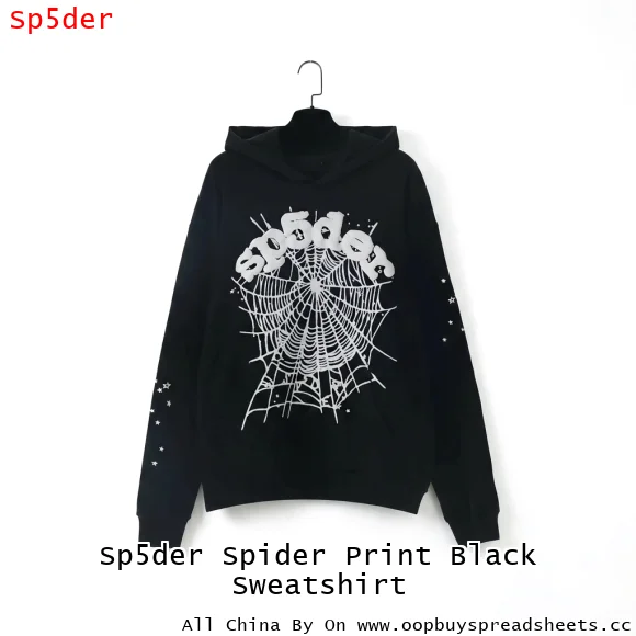 Sp5der Spider Print Black Sweatshirt