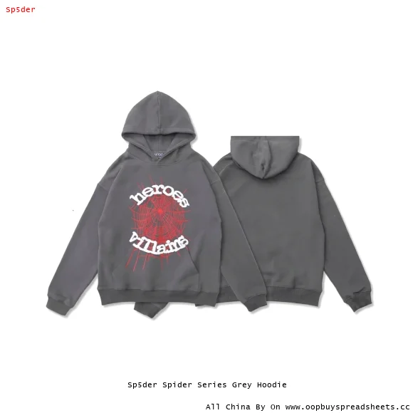 Sp5der Spider Series Grey Hoodie