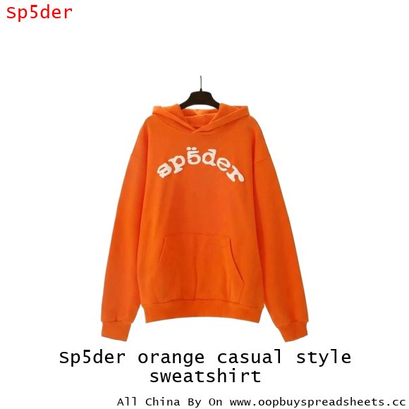 Sp5der orange casual style sweatshirt