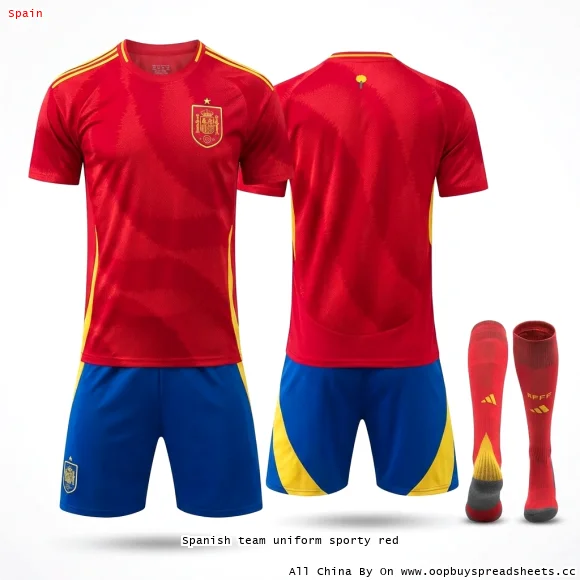 Spanish team uniform sporty red