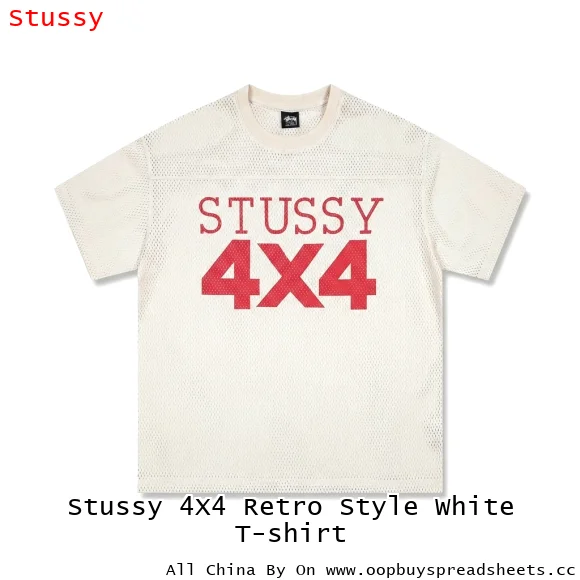 Stussy 4X4 Retro Style White T-shirt