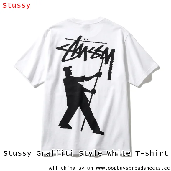 Stussy Graffiti Style White T-shirt