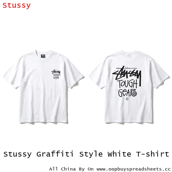 Stussy Graffiti Style White T-shirt