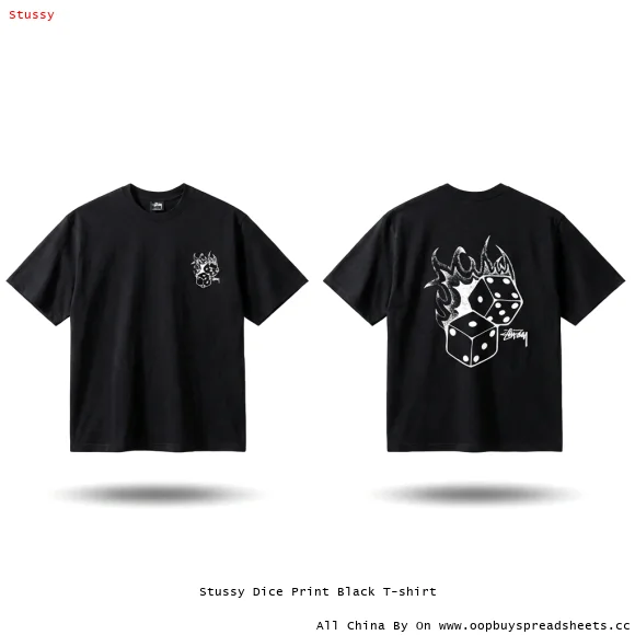 Stussy Dice Print Black T-shirt