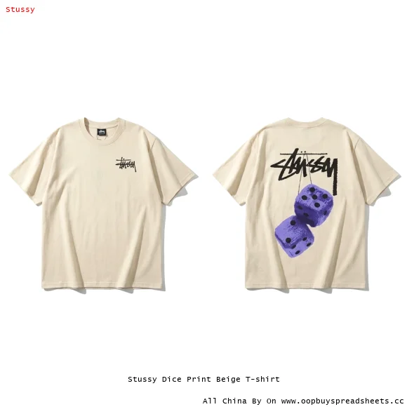 Stussy Dice Print Beige T-shirt