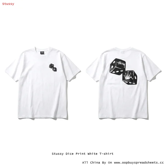 Stussy Dice Print White T-shirt