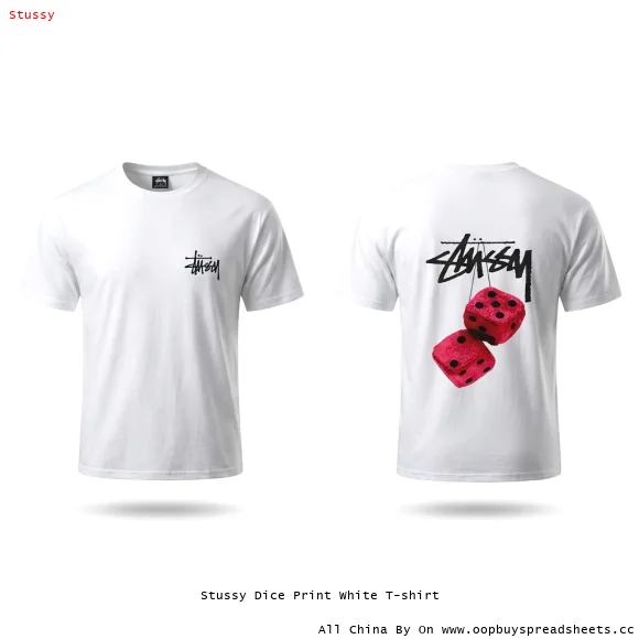 Stussy Dice Print White T-shirt