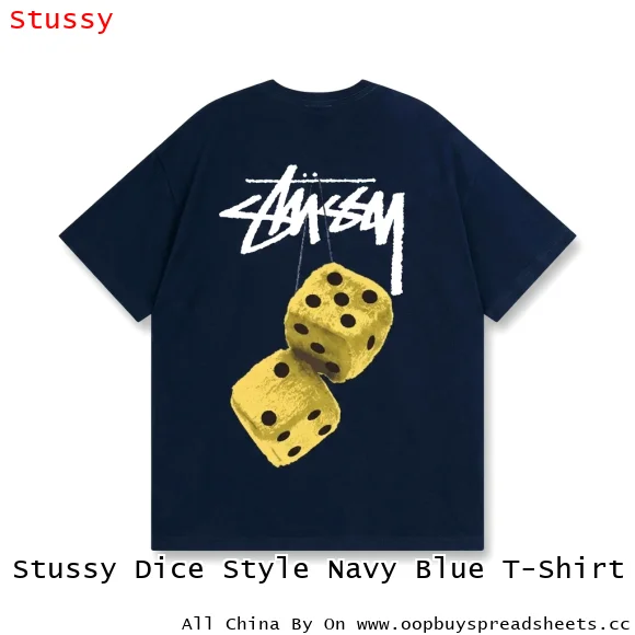 Stussy Dice Style Navy Blue T-Shirt