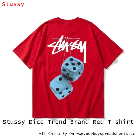 Stussy Dice Trend Brand Red T-shirt