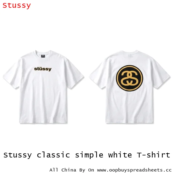 Stussy classic simple white T-shirt