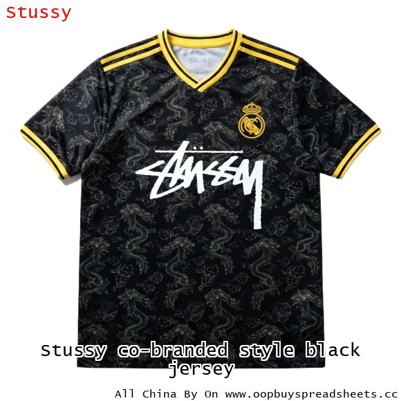 Stussy co-branded style black jersey