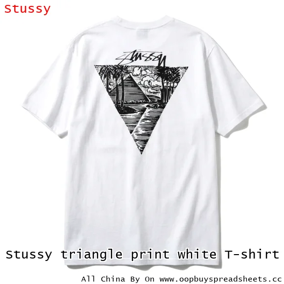 Stussy triangle print white T-shirt