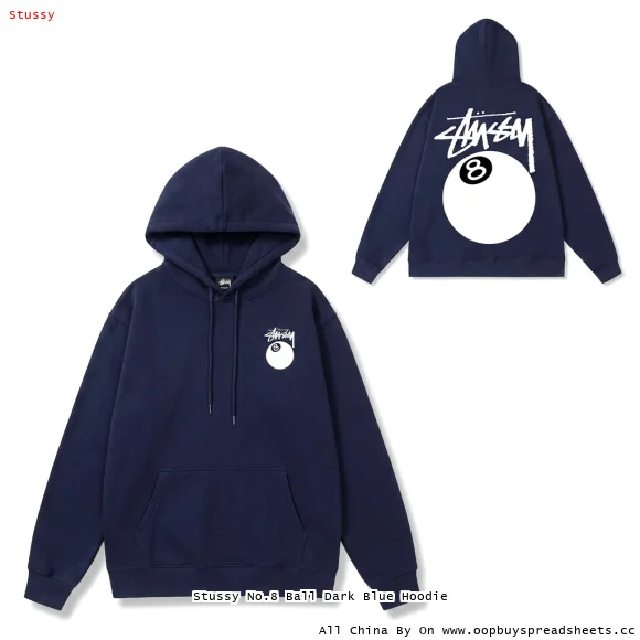 Stussy No.8 Ball Dark Blue Hoodie