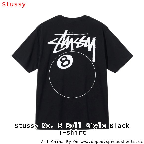 Stussy No. 8 Ball Style Black T-shirt