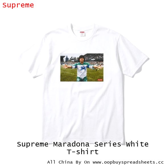 Supreme Maradona Series White T-shirt