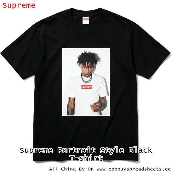 Supreme Portrait Style Black T-shirt