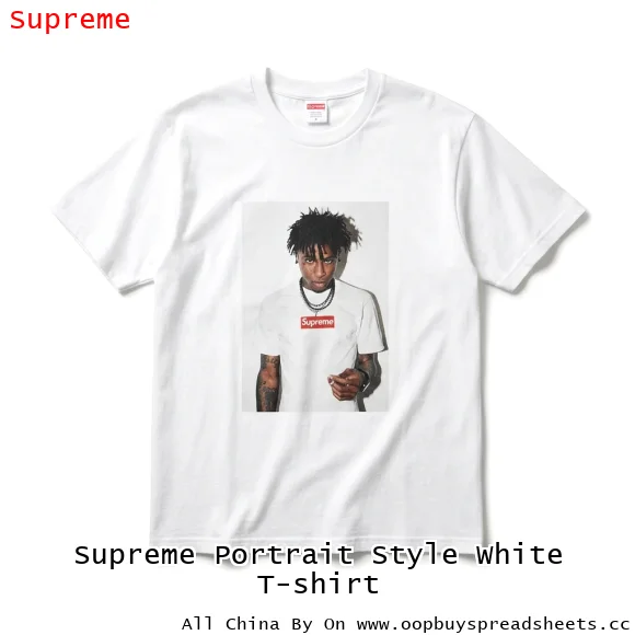 Supreme Portrait Style White T-shirt