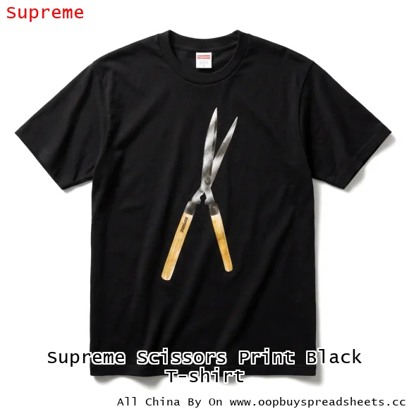 Supreme Scissors Print Black T-shirt