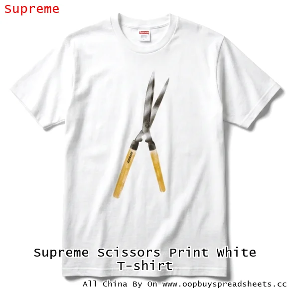 Supreme Scissors Print White T-shirt
